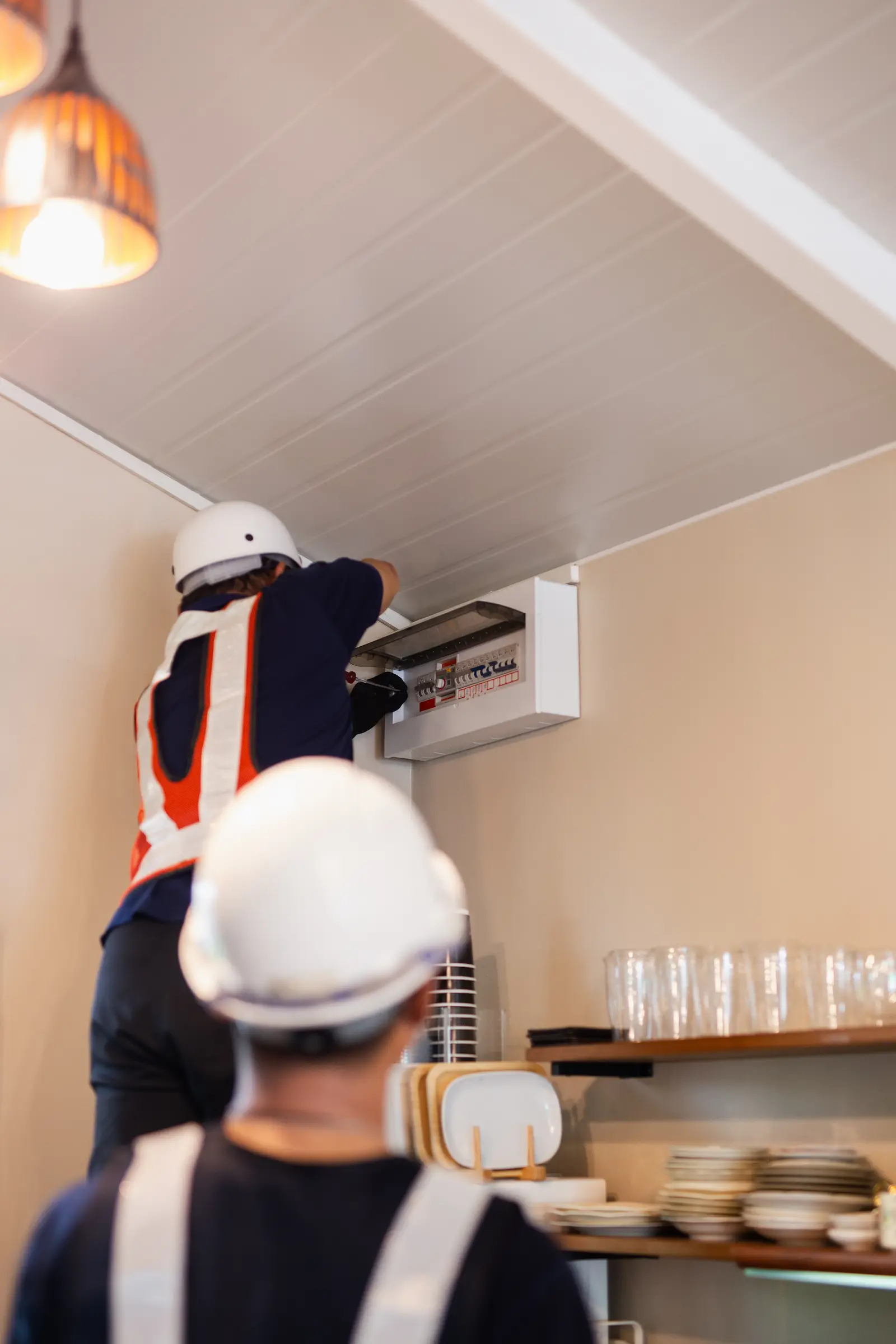 Commercial kitchen electrical work by DCR Construction Group, general contractor in Union Beach, NJ