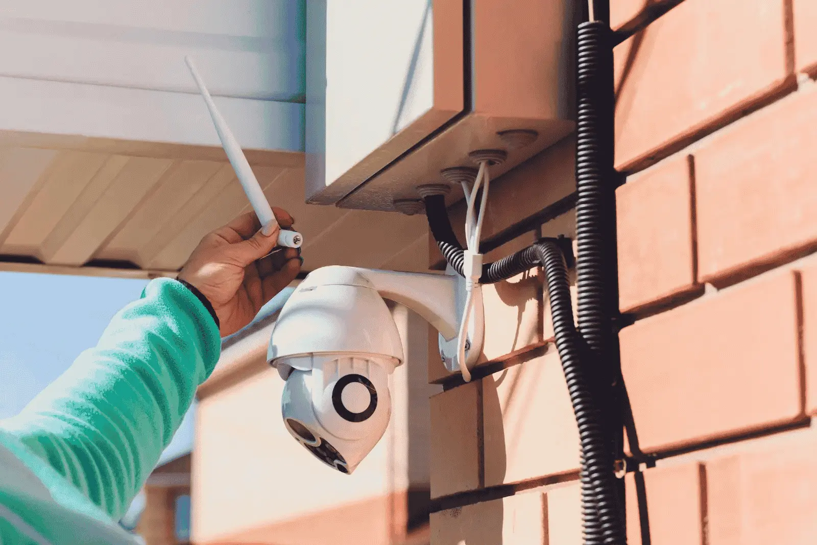 Security camera installation by DCR Construction Group, general contractor in New Jersey