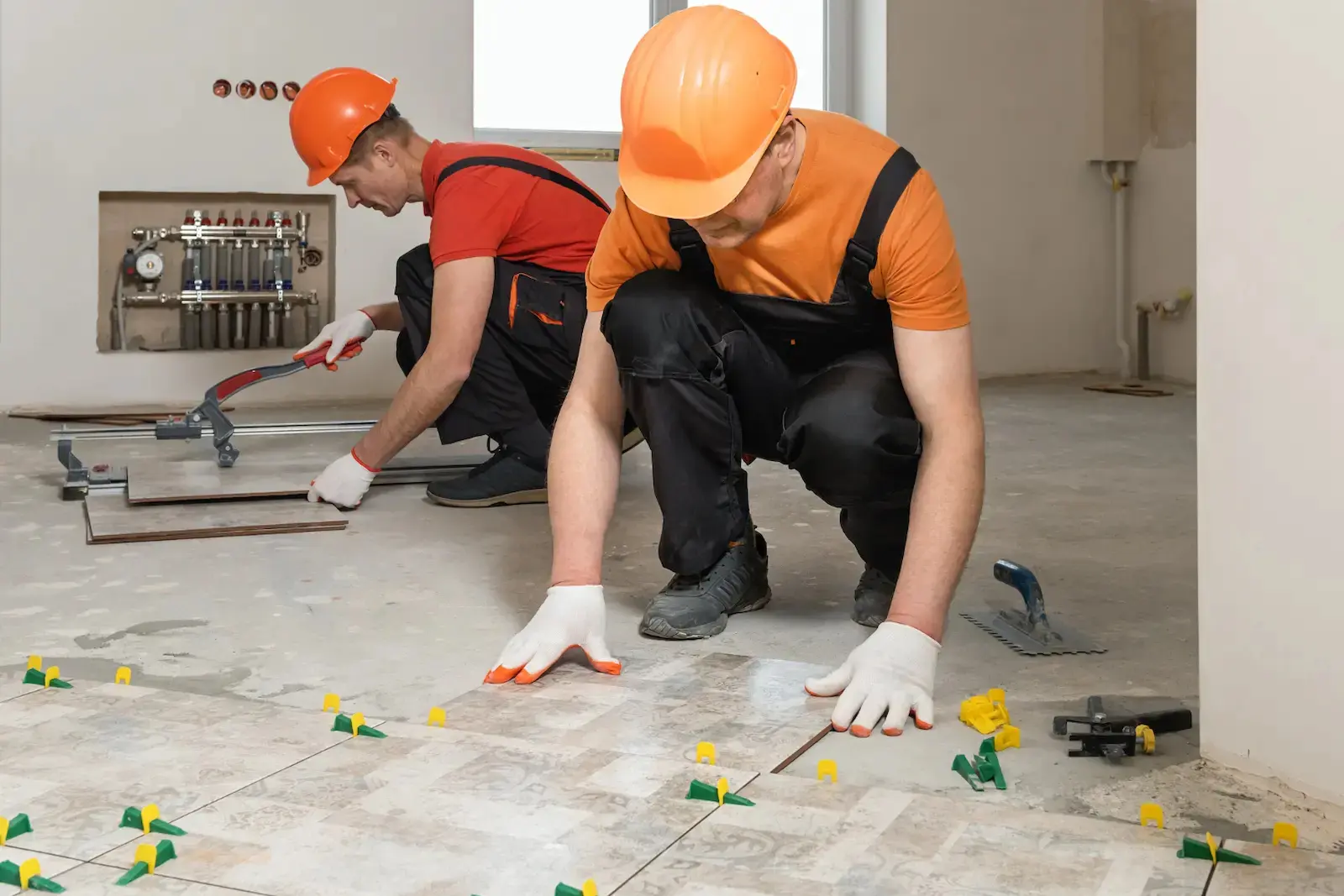 Tile flooring installation by DCR Construction Group, general contractor in New Jersey
